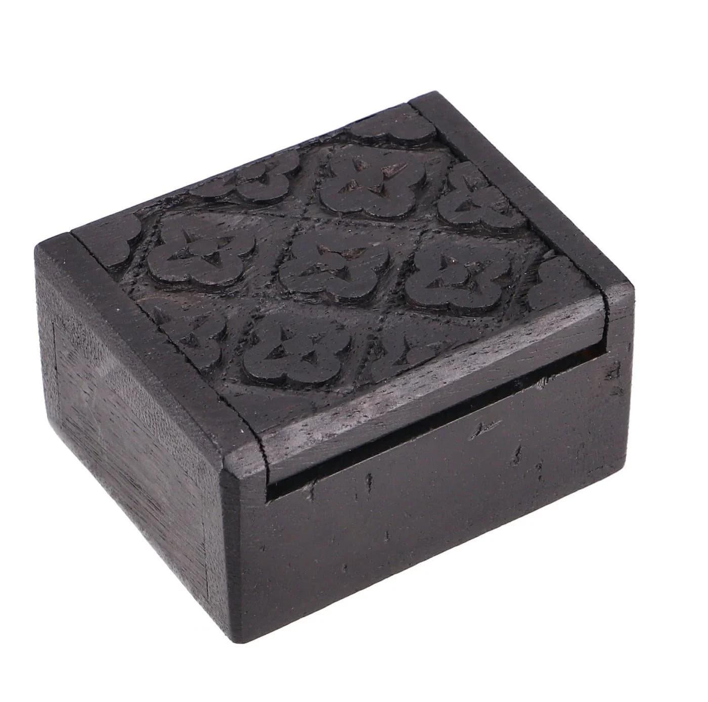 Guru-Shop Schatztruhe Aufbewahrungsdose Schwarz Holz - Bild 2