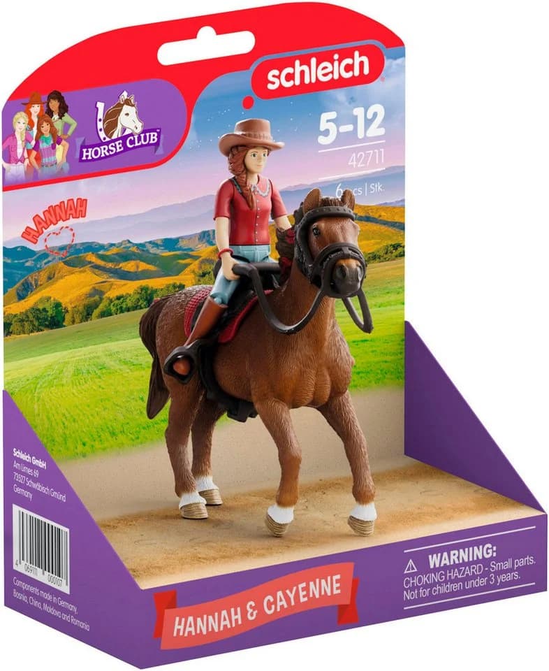 SCHLEICH HORSE CLUB Hannah & Cayenne Spielfigur Bunt