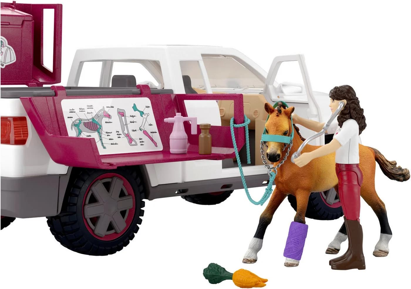 SCHLEICH Mobile Tierärztin mit Anhänger Spielzeug-Auto Weiß - Bild 5