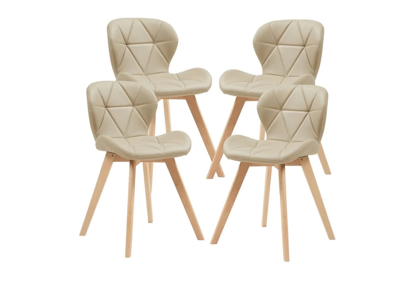 en.casa Esszimmerstuhl Älmhult 4er Set Kunstleder Beige - Bild 2