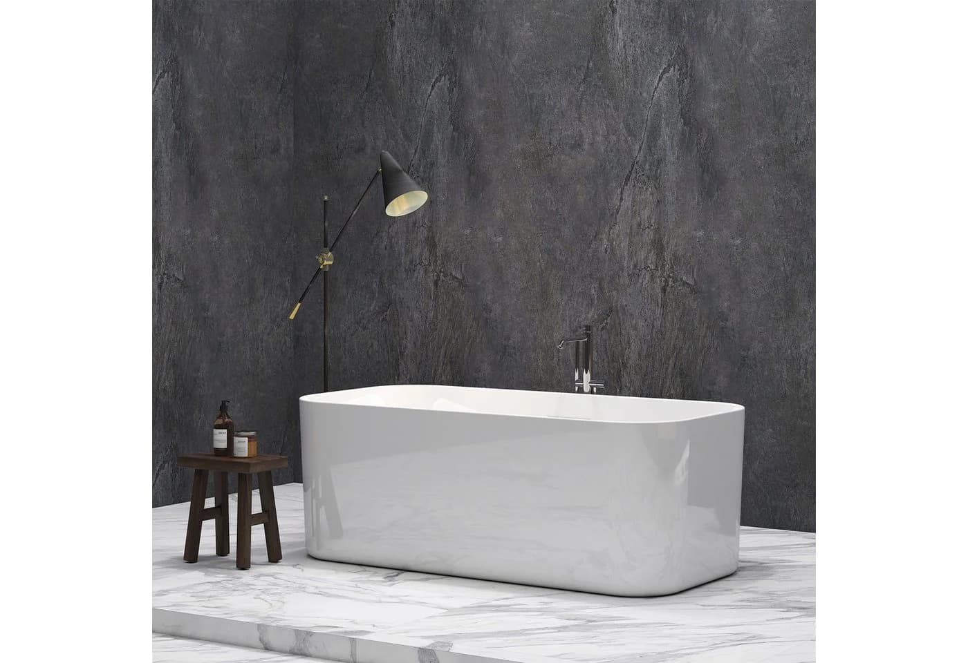 neu.haus Duschrückwand-Set 12-tlg. Wandpaneel Bladel 120 x 60 cm Urban Grey