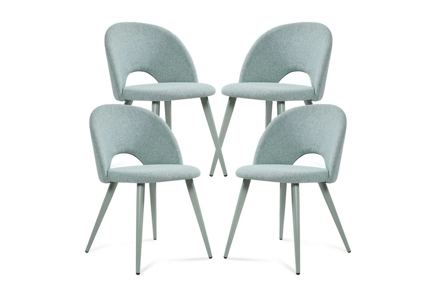 en.casa Esszimmerstuhl Set 4 St Karijoki Hellgrün Polsterstuhl