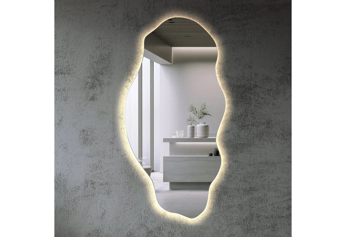 Tulup LED Wandspiegel Unregelmäßig 3 Farbtemperaturen