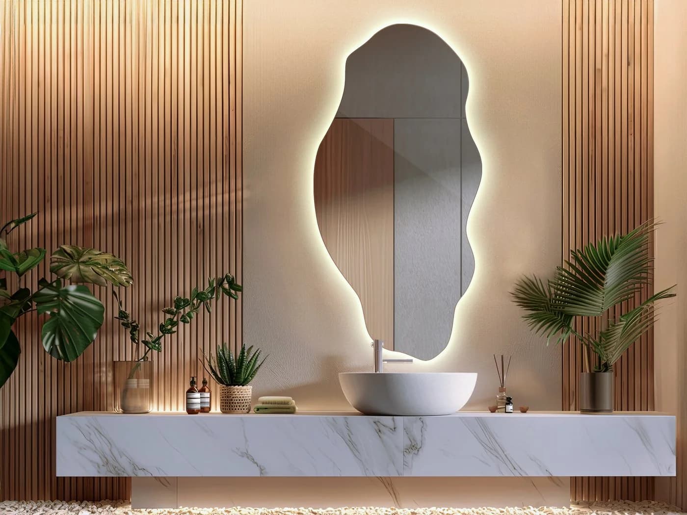 Tulup LED Wandspiegel Unregelmäßig 3 Farbtemperaturen - Bild 3