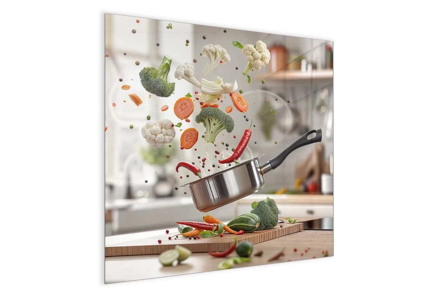 Primedeco Magnettafel Glas 30x30 cm Grün Weiß