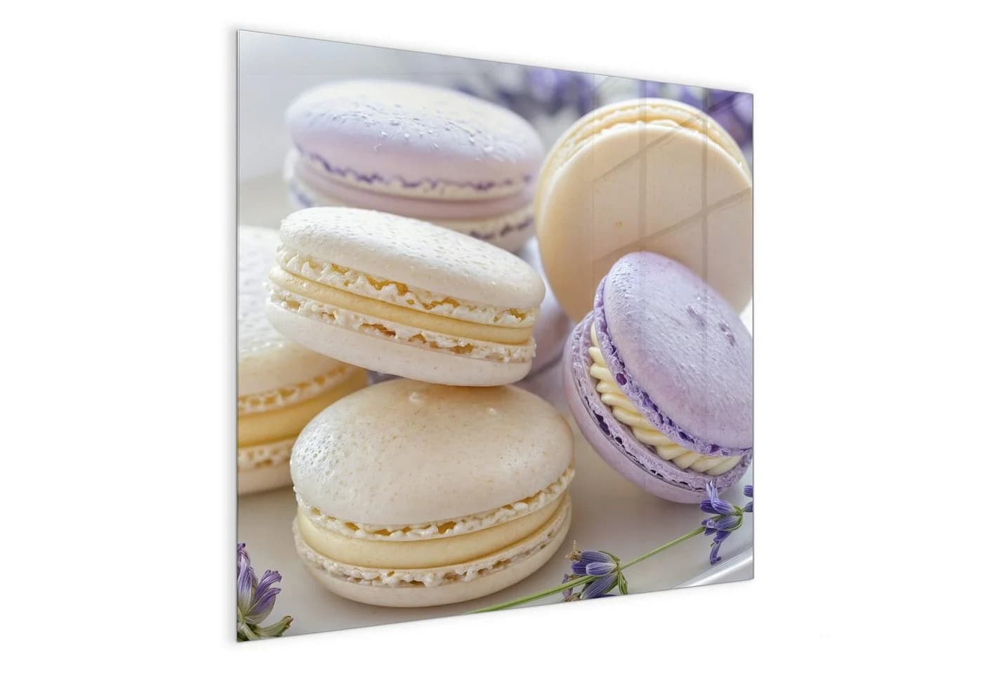 Primedeco Magnettafel Glas Lavendel Macarons Pinnwand Whiteboard