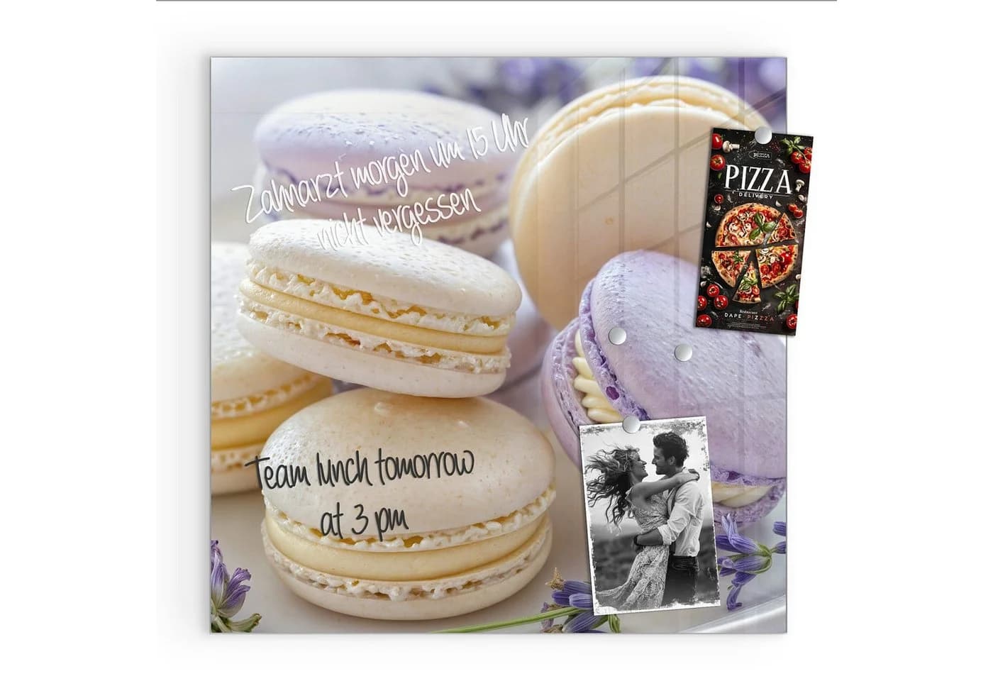 Primedeco Magnettafel Glas Lavendel Macarons Pinnwand Whiteboard - Bild 2