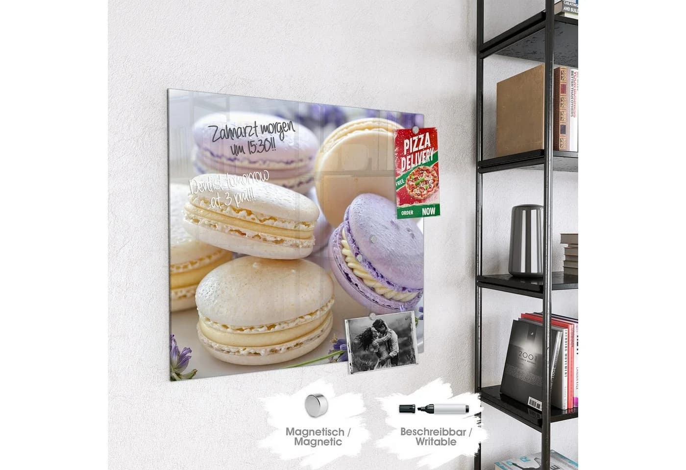 Primedeco Magnettafel Glas Lavendel Macarons Pinnwand Whiteboard - Bild 4
