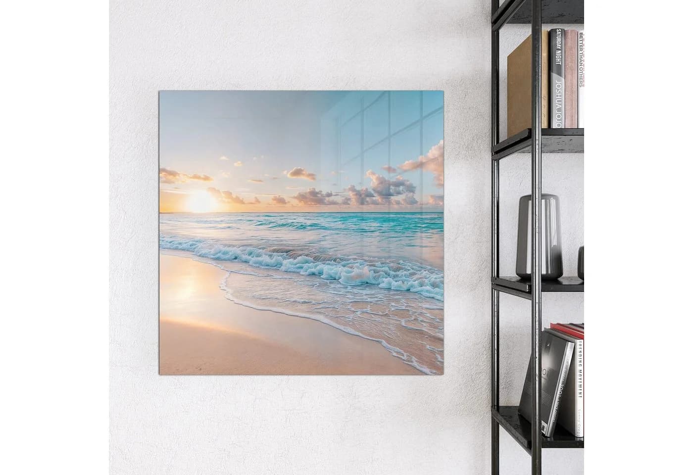 Primedeco Magnettafel Glas Sonnenaufgang Strand Whiteboard beschreibbar - Bild 3