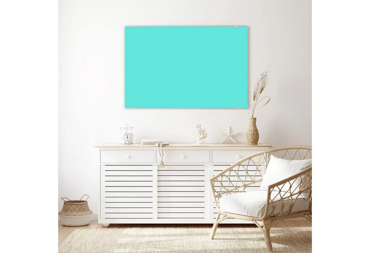 Primedeco Glasbild Wandbild Mintblauer Hintergrund mit Aufhängung - Bild 3