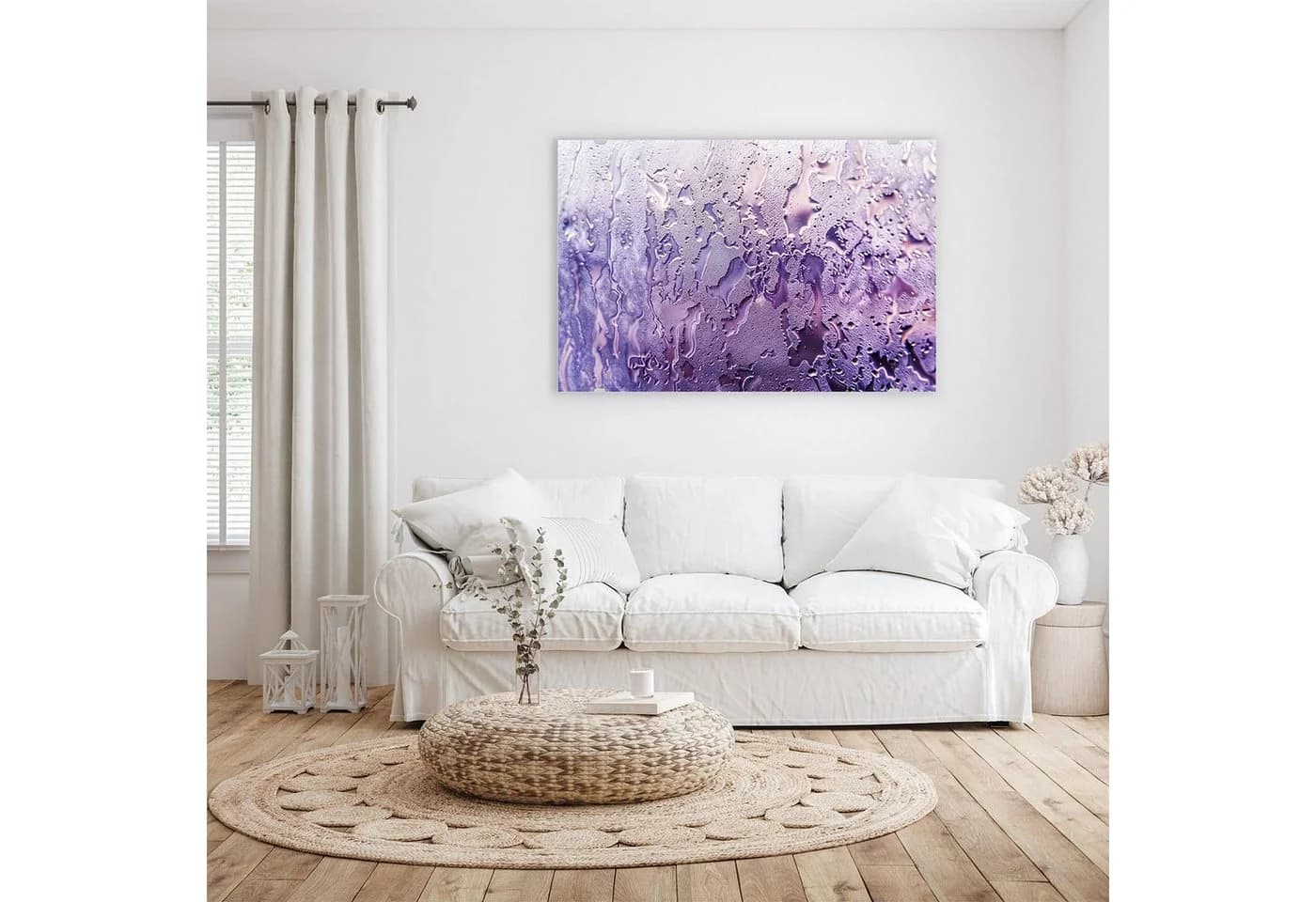 Primedeco Glasbild Wandbild Rauchige Tropfen Abstrakte Kunst