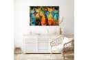 Primedeco Glasbild Wandbild Bunte Katzenkunst mit Aufhängung Bild 3