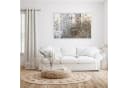 Primedeco Glasbild Wandbild Abstrakte Struktur Silber Elegante Aufhängung Bild 1