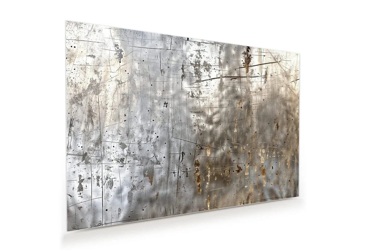 Primedeco Glasbild Wandbild Abstrakte Struktur Silber Elegante Aufhängung - Bild 2