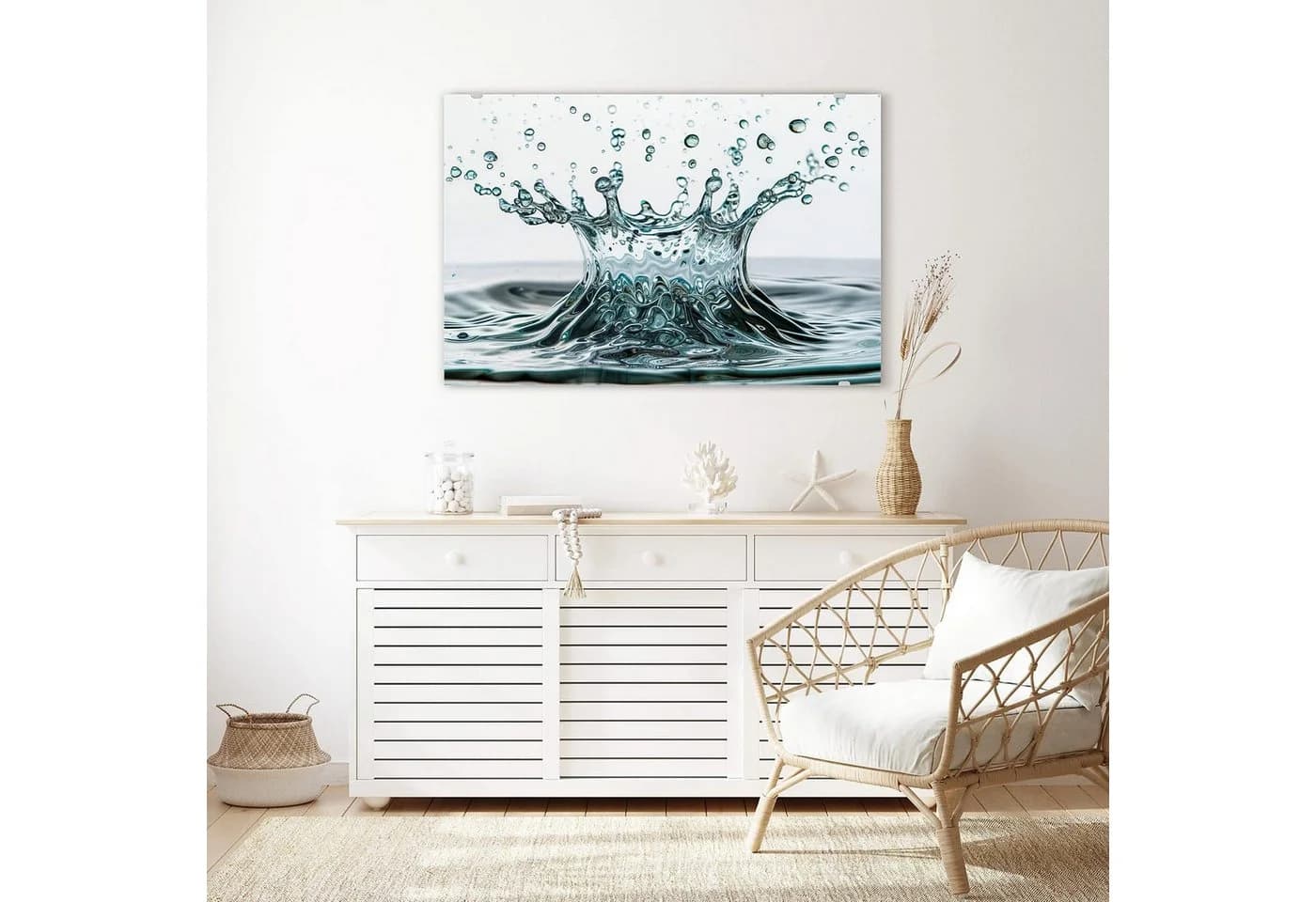Primedeco Glasbild Wassertropfen Splash mit Aufhängung, Strand & Meer - Bild 3