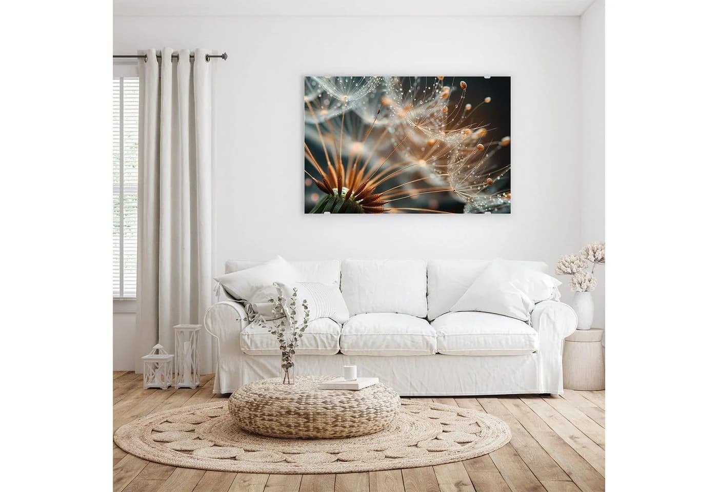 Primedeco Glasbild Pusteblumenperlen Blumen & Pflanzen