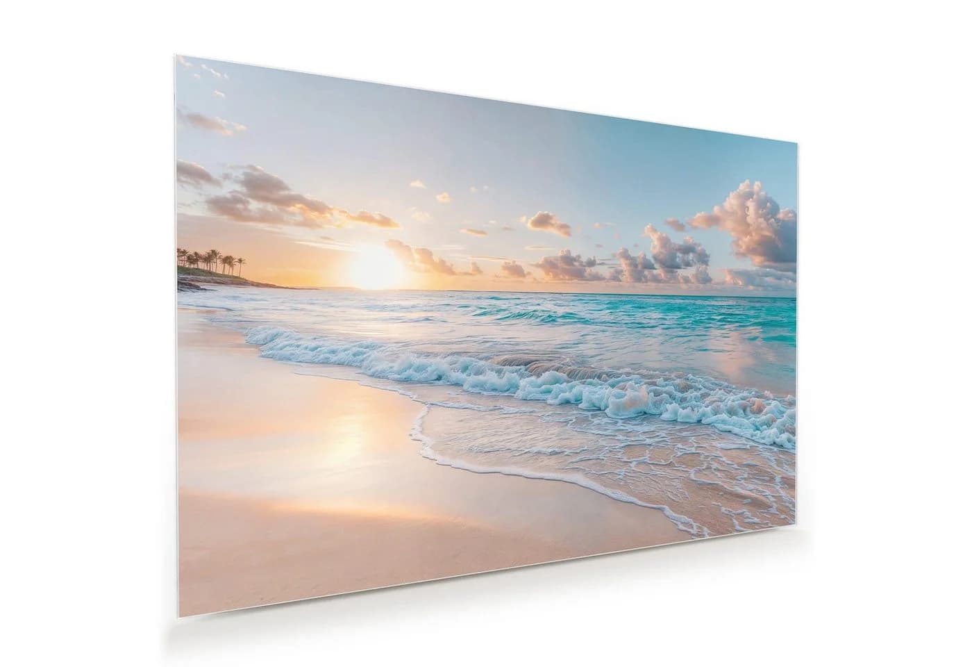 Primedeco Glasbild Wandbild Sonnenaufgang Strand mit Aufhängung - Bild 2