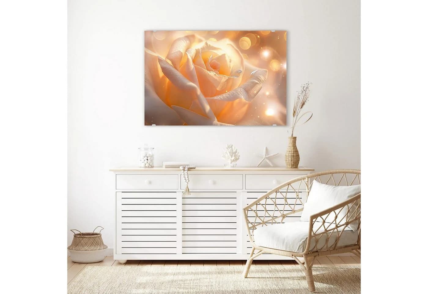 Primedeco Glasbild Wandbild Leuchtende Blüte mit Aufhängung - Bild 3