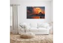 Primedeco Glasbild Mond über Istanbul mit Aufhängung Bild 1