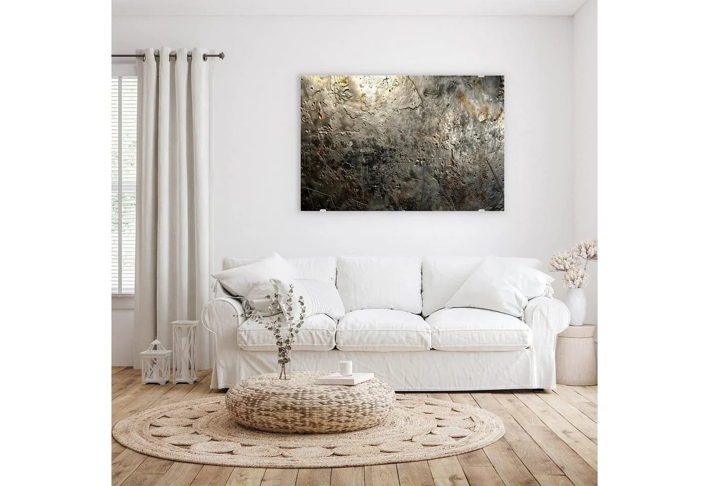 Primedeco Glasbild Wandbild Abstrakte Oberfläche mit Aufhängung