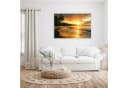 Primedeco Glasbild Wandbild Sonnenuntergang Strand mit Aufhängung Bild 1