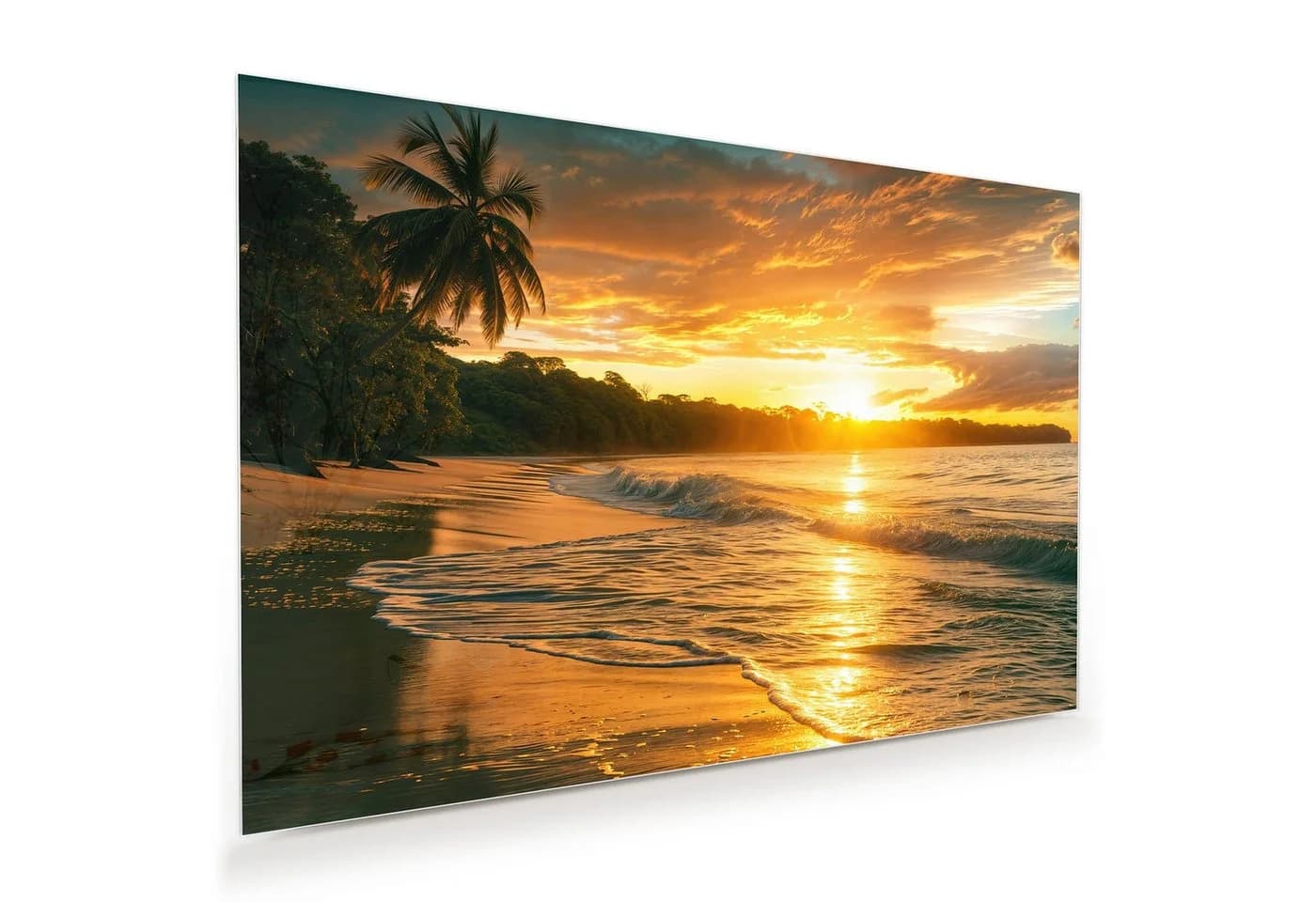 Primedeco Glasbild Wandbild Sonnenuntergang Strand mit Aufhängung - Bild 2