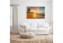 Primedeco Glasbild Wandbild Sonnenuntergang Strand mit Aufhängung Bild 1