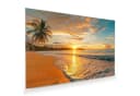 Primedeco Glasbild Wandbild Sonnenuntergang Strand mit Aufhängung Bild 2
