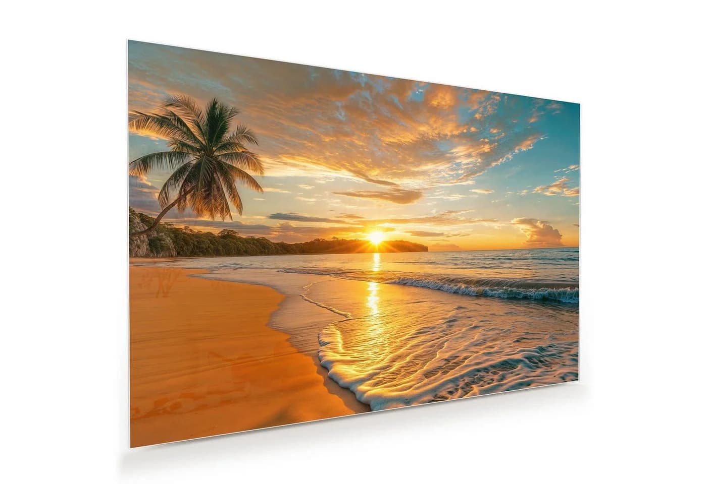 Primedeco Glasbild Wandbild Sonnenuntergang Strand mit Aufhängung - Bild 2