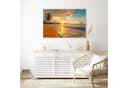 Primedeco Glasbild Wandbild Sonnenuntergang Strand mit Aufhängung Bild 3
