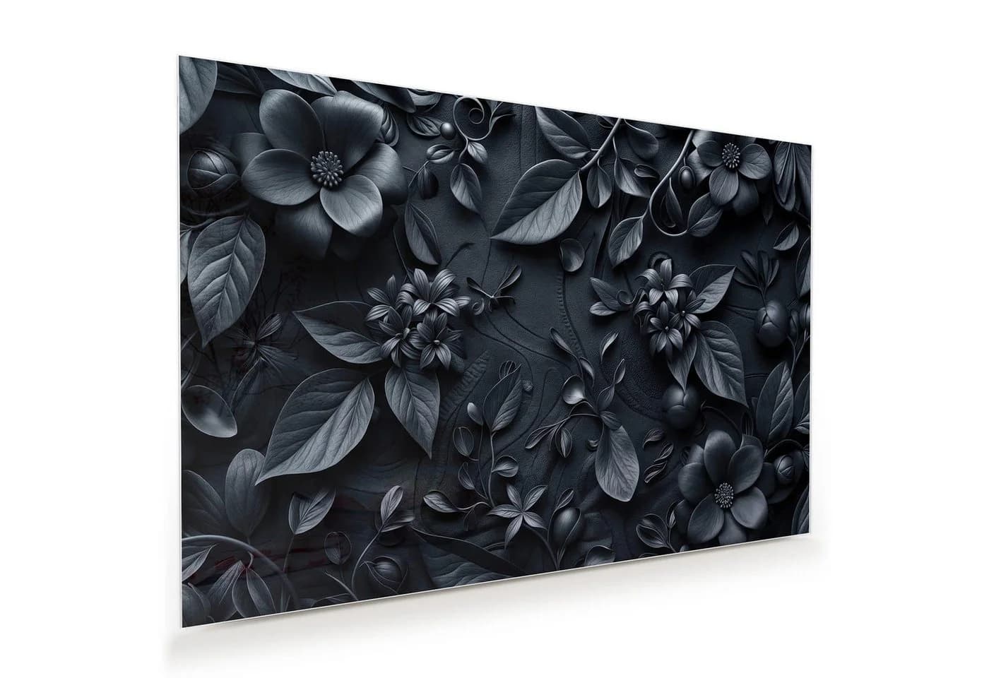 Primedeco Glasbild Wandbild Blumenmuster Dunkel mit Aufhängung - Bild 2