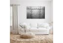 Primedeco Glasbild Wandbild Metallplattenoptik Silber Elegante Aufhängung Bild 1