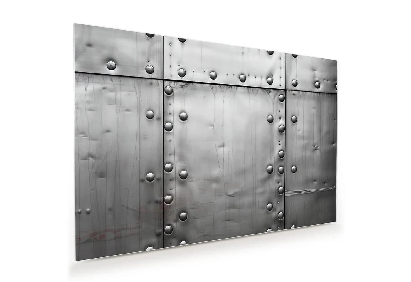 Primedeco Glasbild Wandbild Metallplattenoptik Silber Elegante Aufhängung - Bild 2