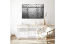 Primedeco Glasbild Wandbild Metallplattenoptik Silber Elegante Aufhängung Bild 3