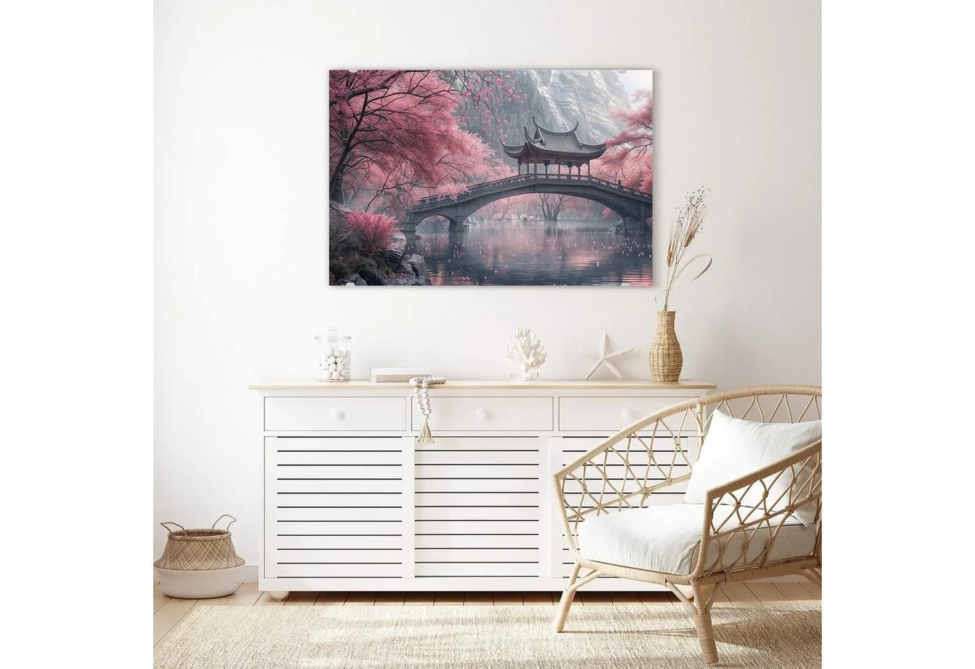 Primedeco Glasbild Japanischer Garten mit Aufhängung, Bergwelten & Landschaften - Bild 3