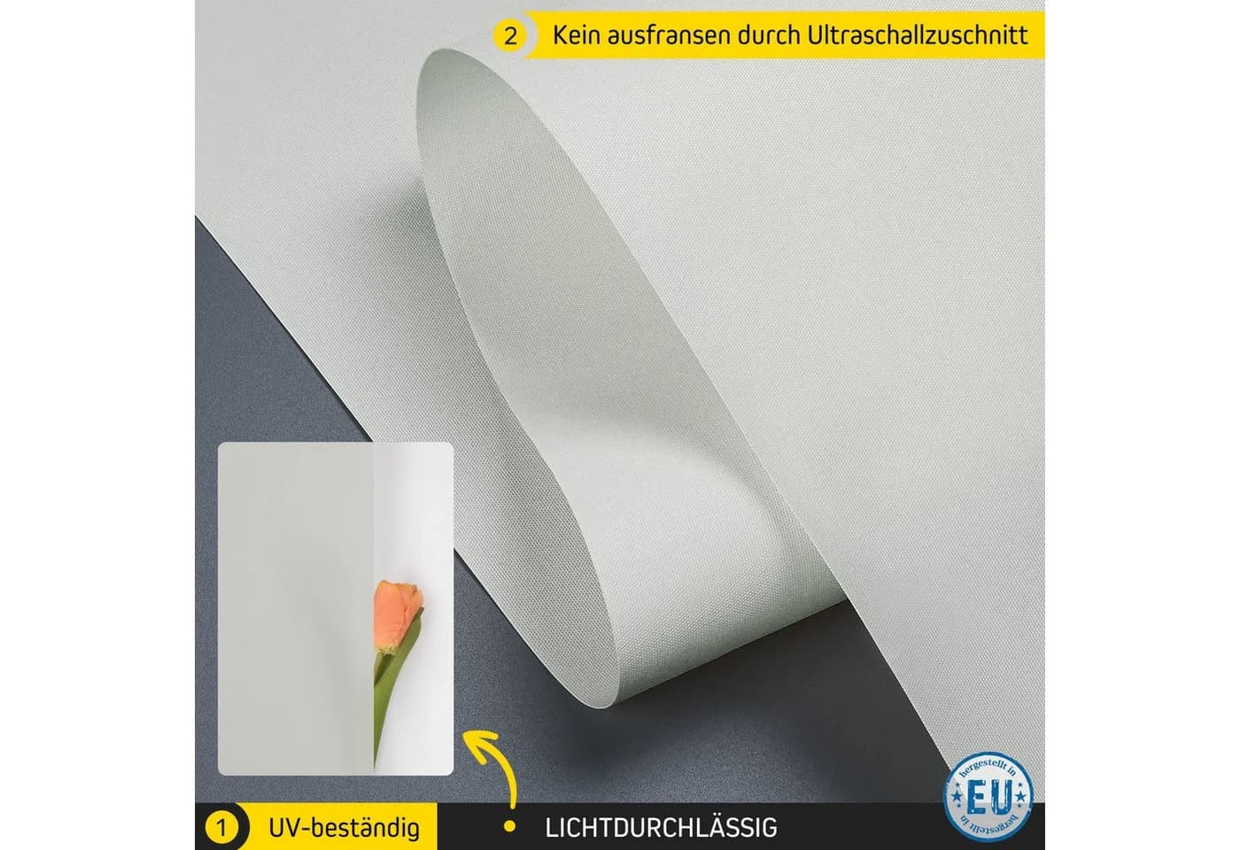 Jalousiescout Rollo Lichtdurchlässig 30x110 cm Hellgrau Klemmfix - Bild 3