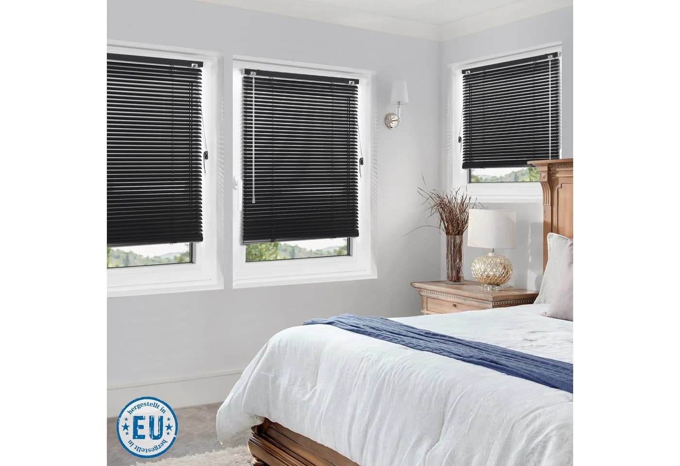 jalousiescout Aluminium-Jalousie LIGHTLESS Schwarz Matt Vollverdunkelnd