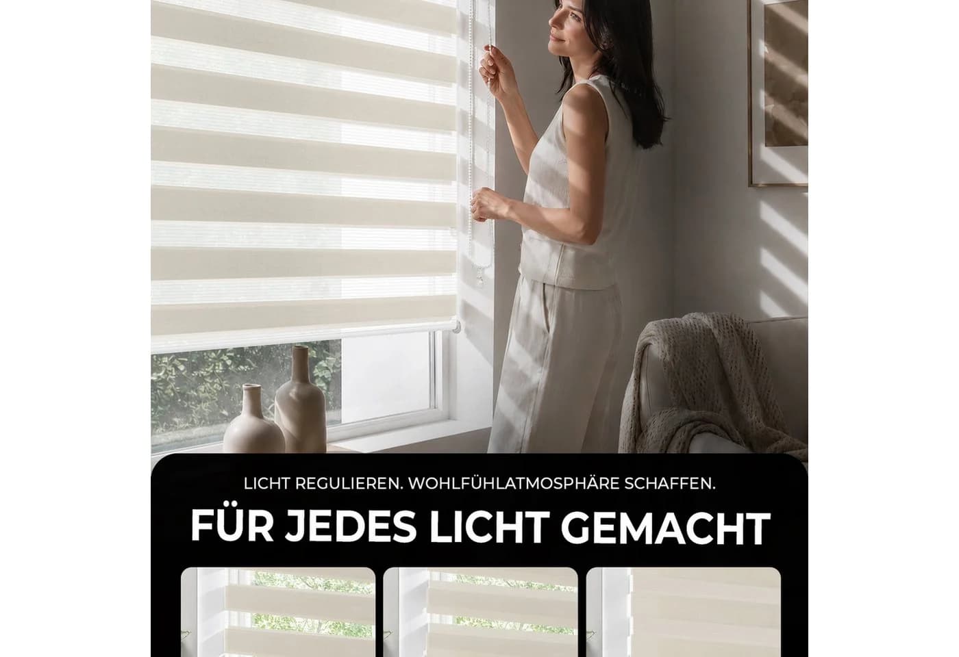 Victoria M. Zevra Doppelrollo Duo Rollo Creme Weiß - Bild 3