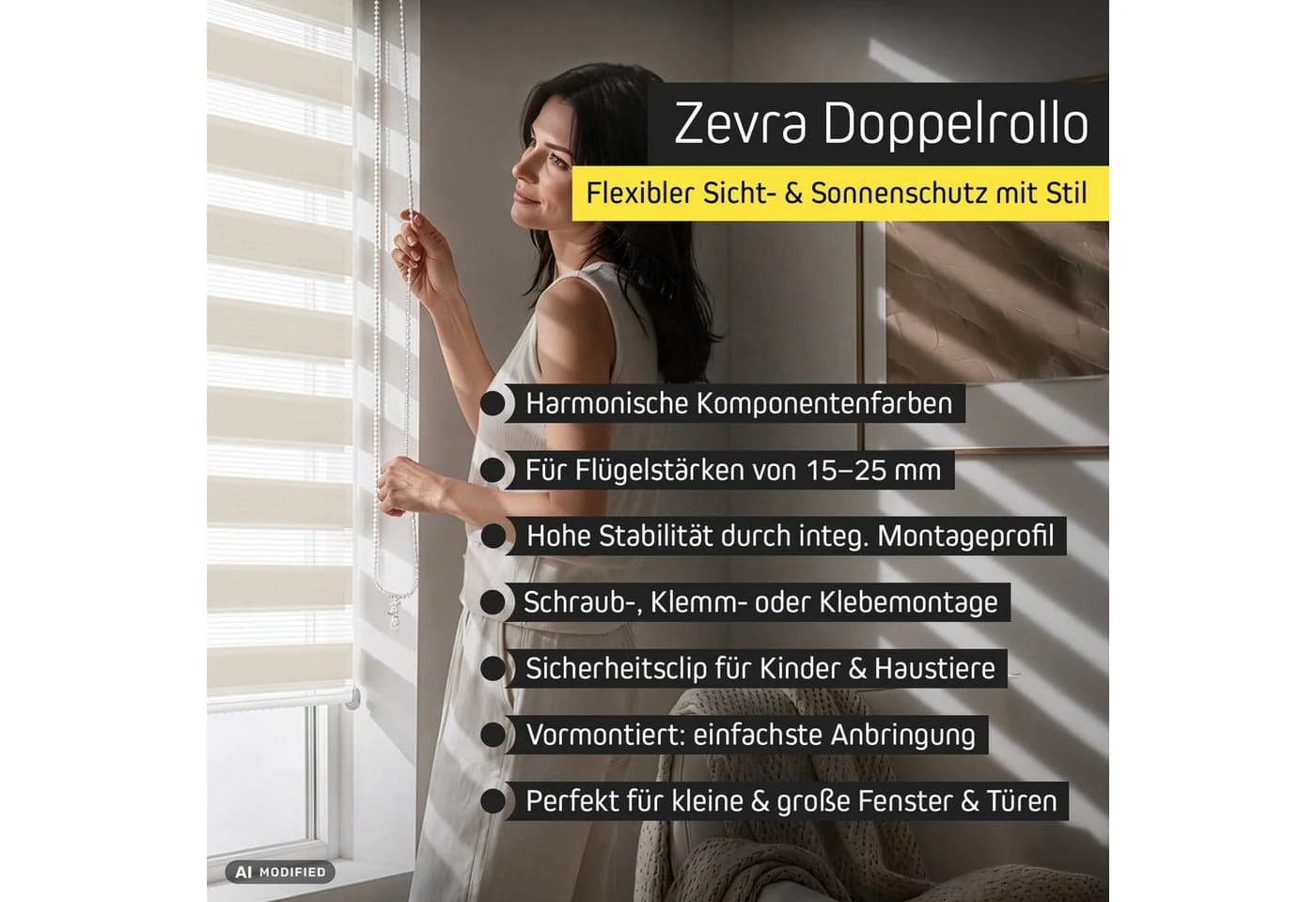 Victoria M. Zevra Doppelrollo Duo Rollo Grau