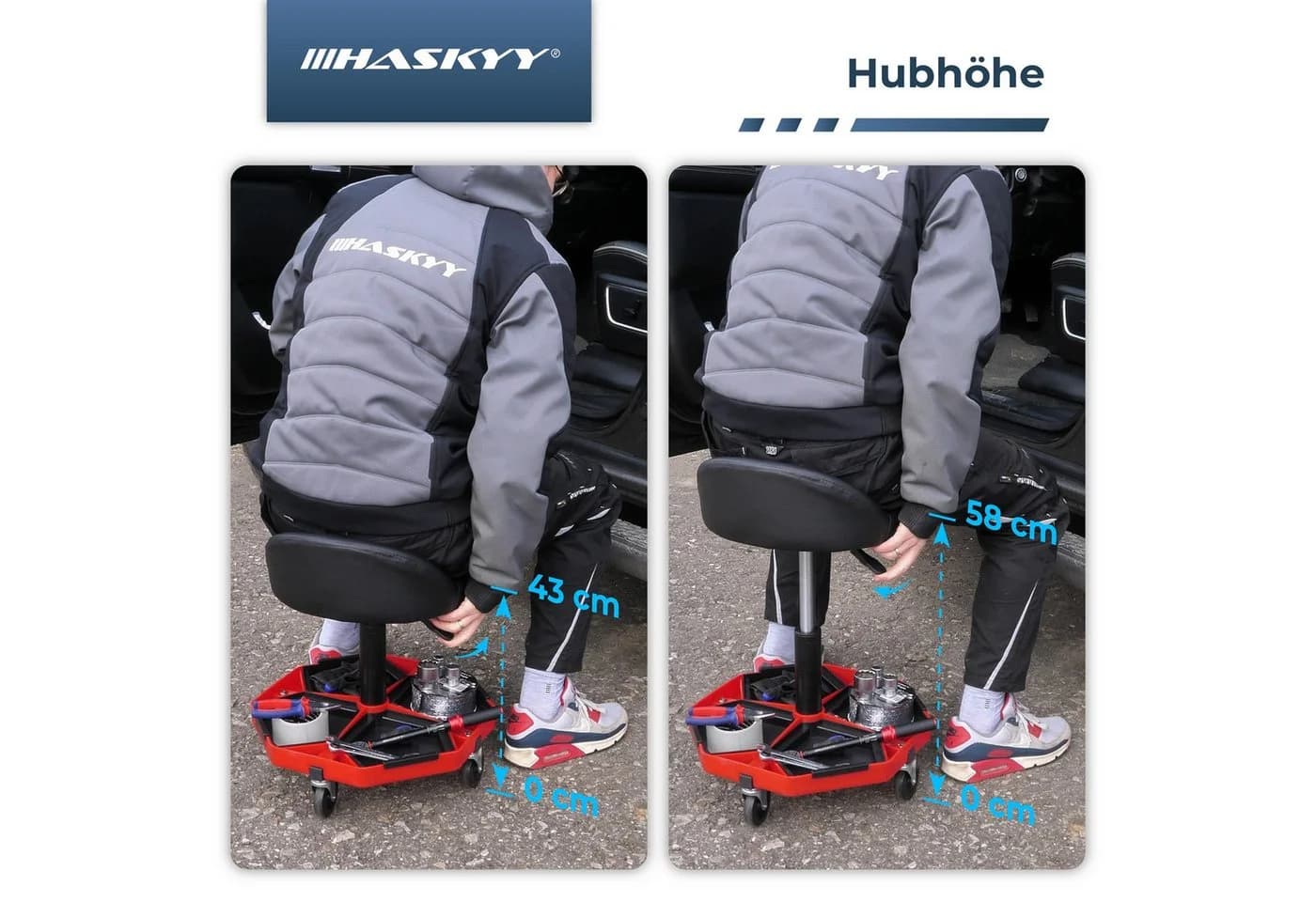 HASKYY Arbeitshocker mit Rückenlehne höhenverstellbar - Bild 5
