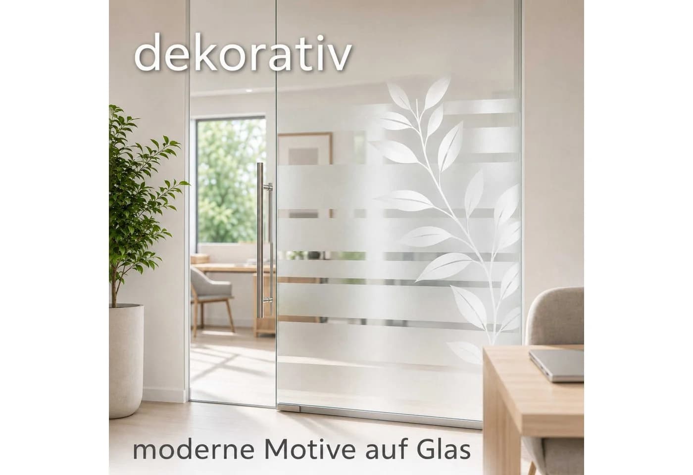 Nomiro Fensterfolie Sichtschutz Silber Frosted Selbstklebend PVC - Bild 4
