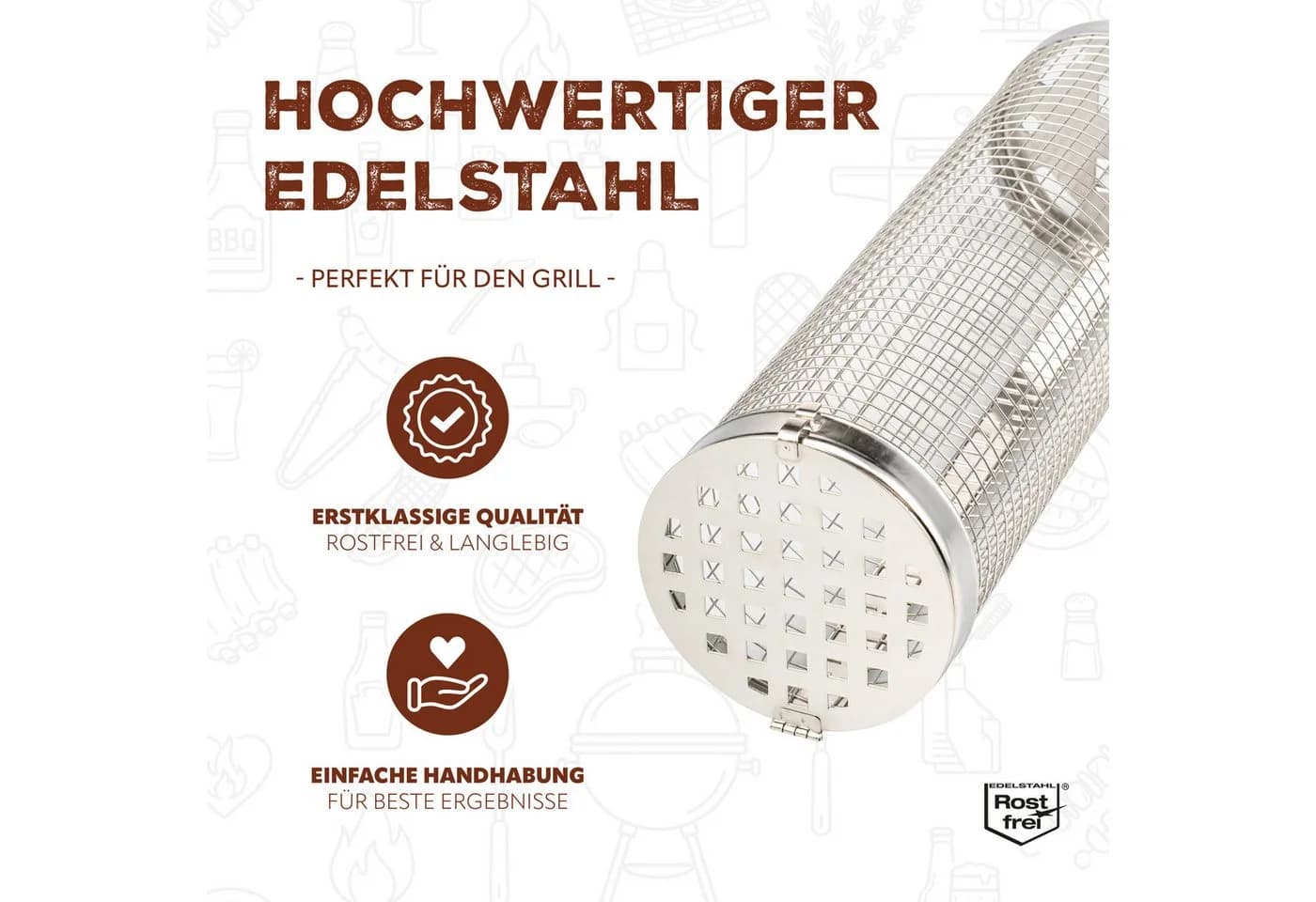 eluno Grillkörbe 2er Set Edelstahl abnehmbare Griffe - Bild 5