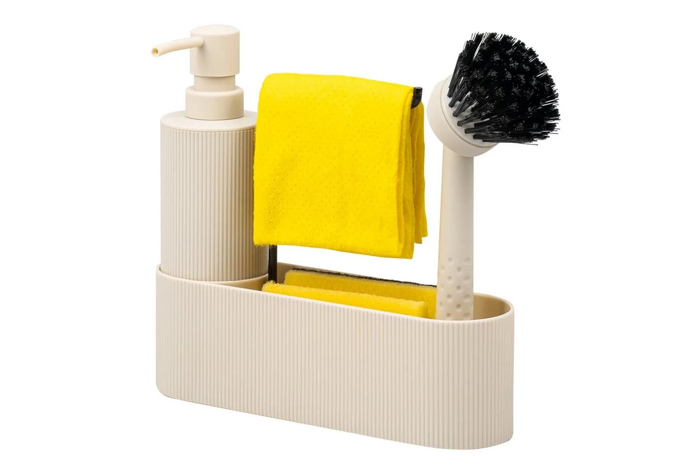 eluno Seifenspender Spülbecken Organizer beige 22x21x6,5 cm - Bild 2