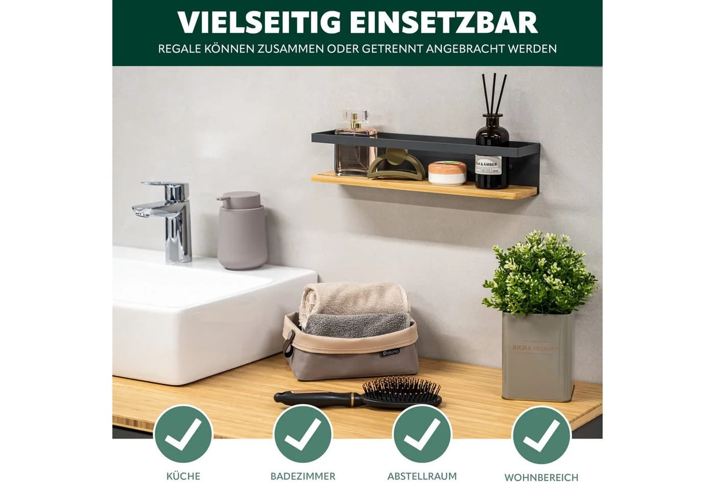 eluno Gewürzregal 2er-Set Bambusboden - Bild 5