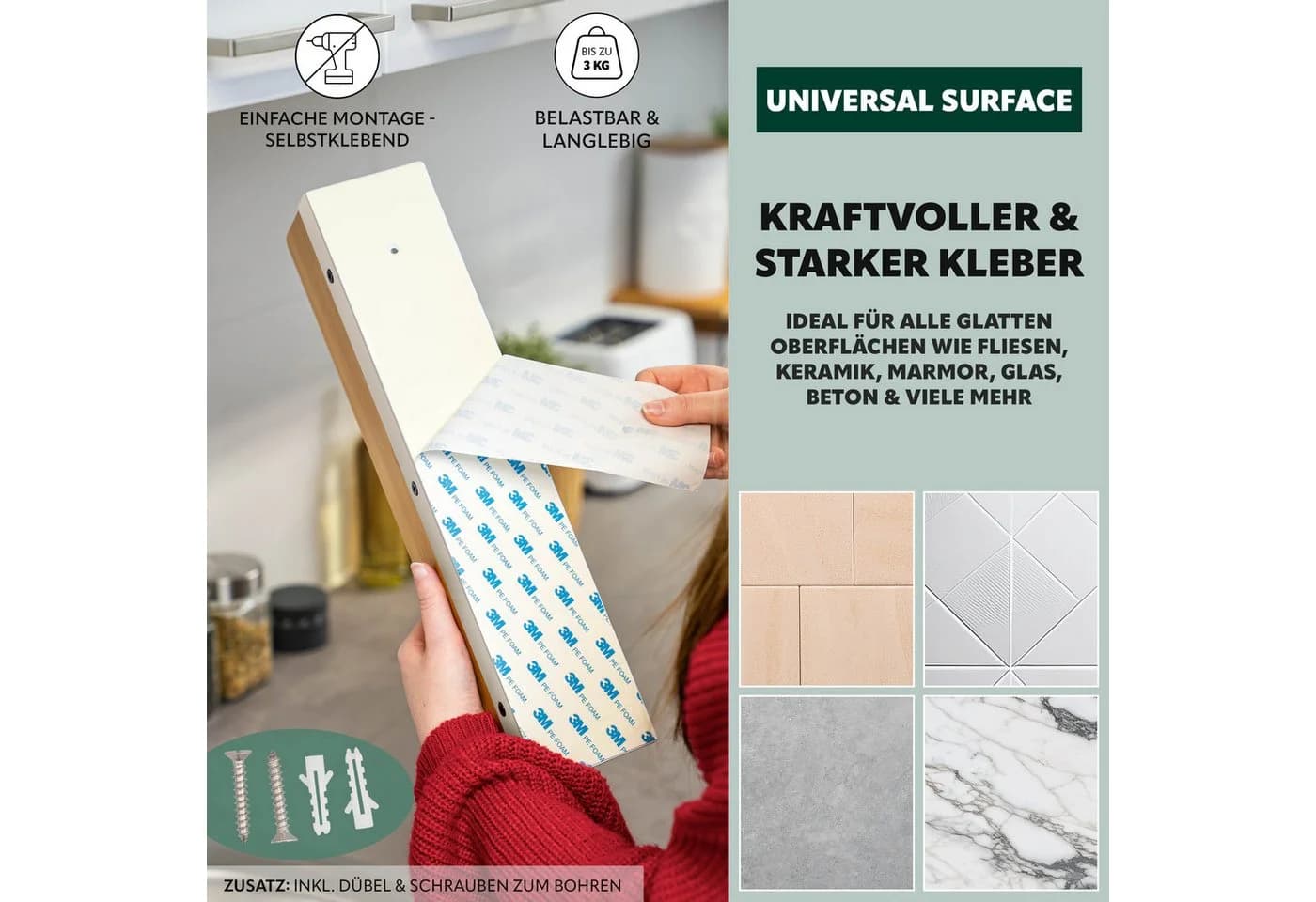 eluno Gewürzregal 2er Set Bambus Metall Beige - Bild 4