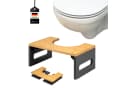 eluno Fußhocker Toilettenhocker Bambus Grau Zusammenklappbar Bild 2