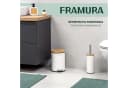eluno Kosmetikeimer FRAMURA 5L Weiß Metall Bambus Soft-Close Bild 1