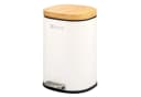 eluno Kosmetikeimer FRAMURA 5L Weiß Metall Bambus Soft-Close Bild 2