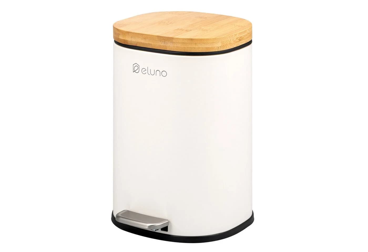 eluno Kosmetikeimer FRAMURA 5L Weiß Metall Bambus Soft-Close - Bild 2