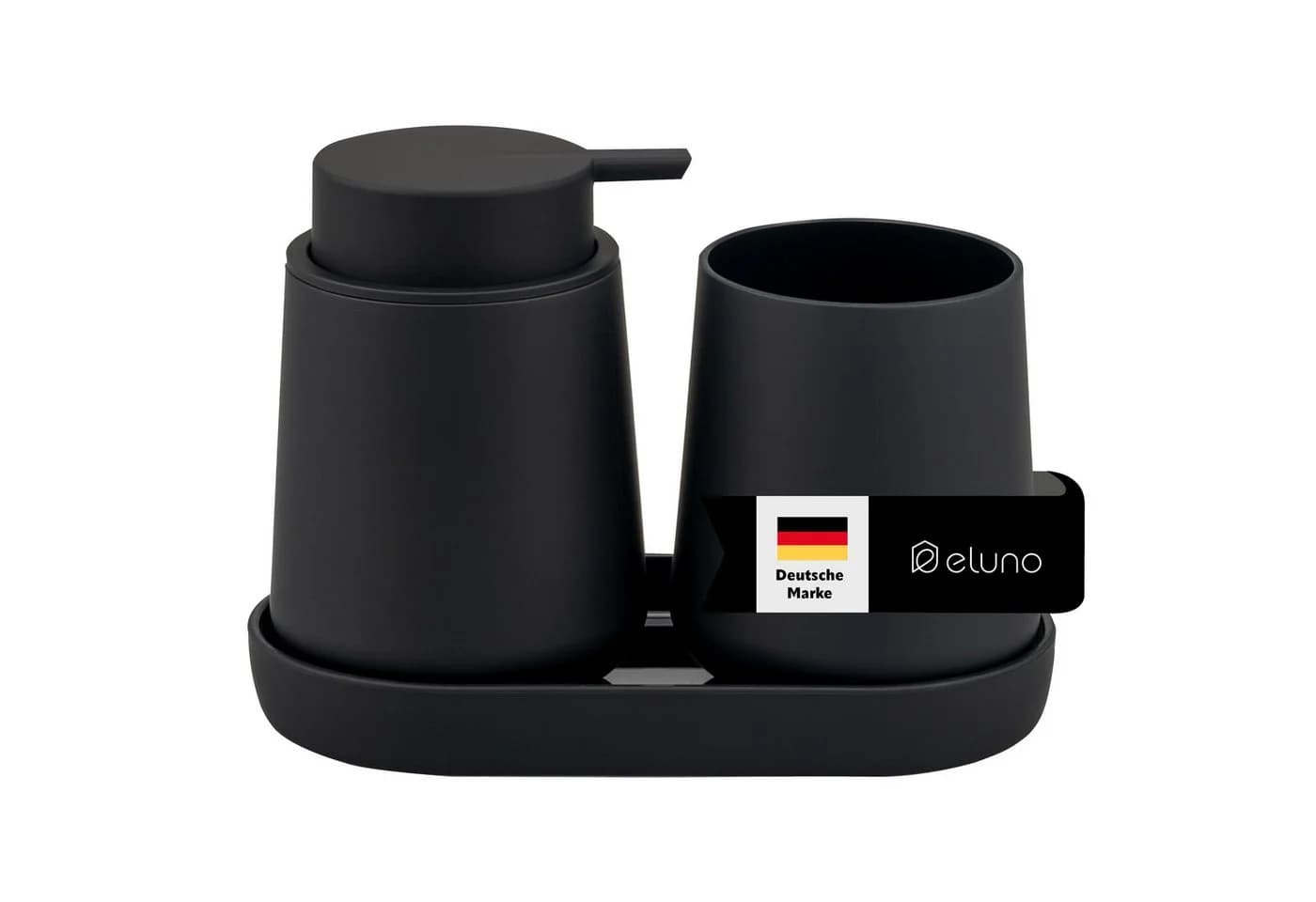 eluno Badaccessoire-Set TESERO 3tlg. Schwarz Soft-Touch - Bild 2